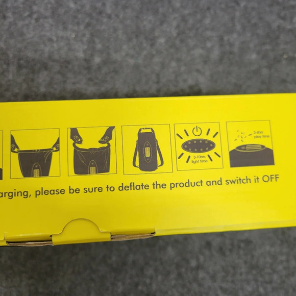 Wireless speaker LED Dry Bag Yellow Weatherproof Adjustable Straps 10L Sound Paq - Picture 7 of 9